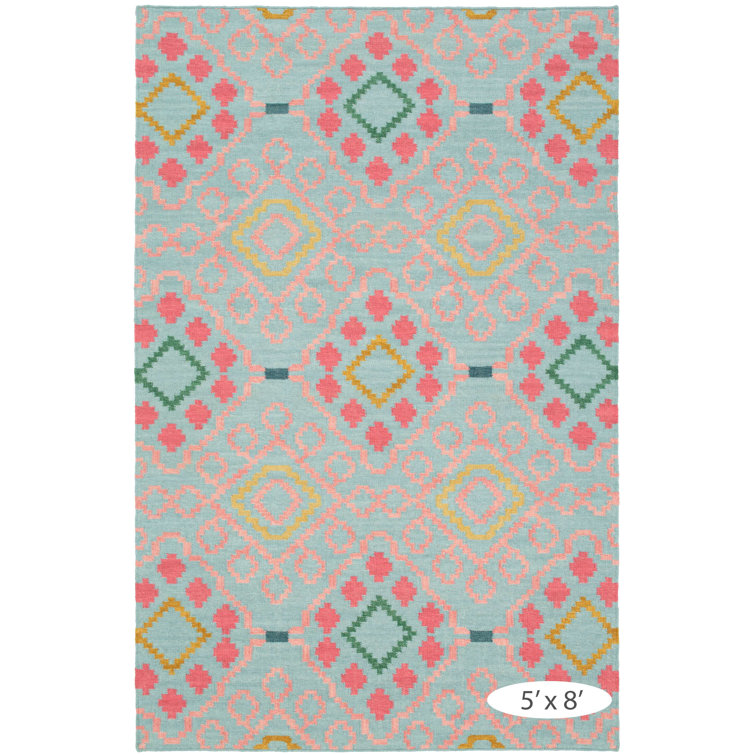 Dash and Albert Rugs Flatweave Southwestern Area Rug in Pink/Red/Yellow by Kit Kemp Perigold